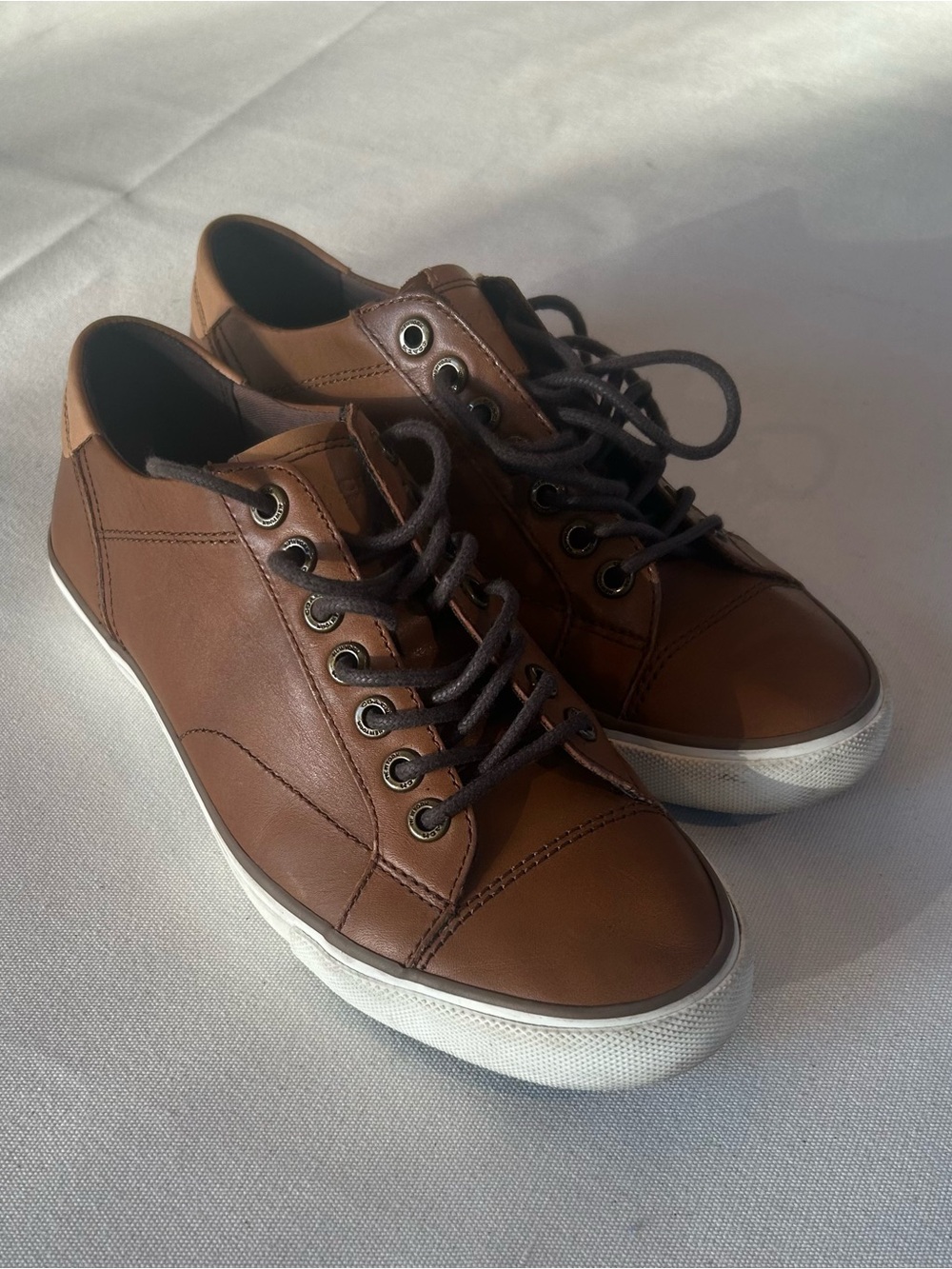 Coach New York Perkins Men's Brown Leather Sneakers Shoes 7D